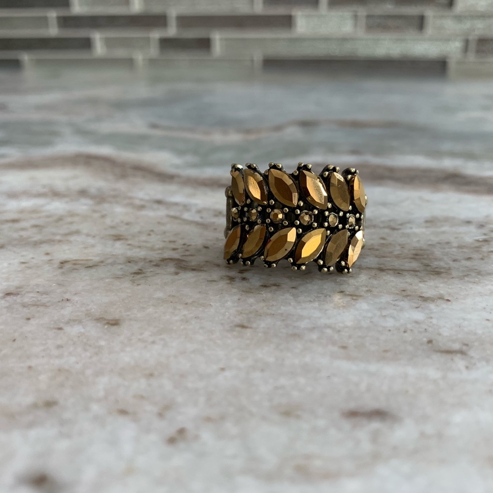 NWOT brass marquise style ring